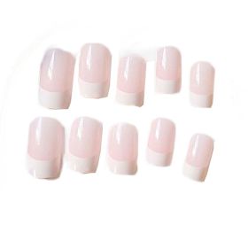 False Fingernails Pink Artificial False Nails Tips Full Cover Square Fake Nails