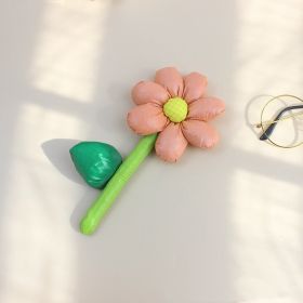Flowers With Green Leaves Filled With Cotton Cute Jewelry Diy Hair Band Decorative Accessories (Option: Korean pink)