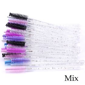 Hot Selling Crystal Acrylic Eyelash Brush (Option: White rodmixed-50PCS)