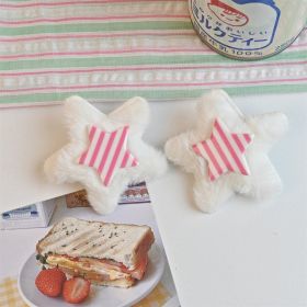 Plush Five-pointed Star Bangs Hairpin (Option: Striped star)