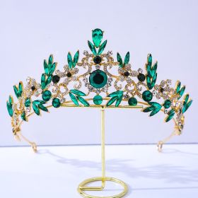 Crown Alloy Rhinestone-encrusted Adult Jewelry (Option: Golden Lvzuan)