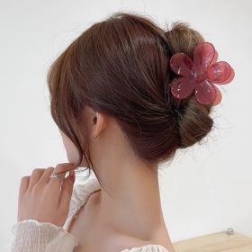 Transparent Girl Lovely Hair Ornaments (Option: Dark pink flower)