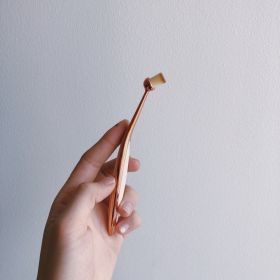 Rose Gold Toothbrush Type Makeup Brush Set (Option: Rose Gold-10 Style)