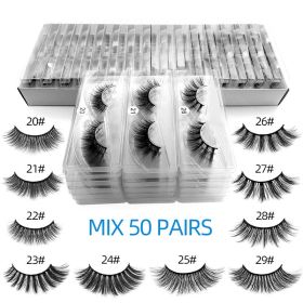 Natural Cross Type Fiber Eyelashes Set (Option: False eyelashes set-50pairs in a box)
