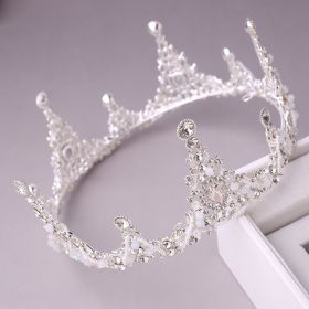 Crystal Super Immortal Wedding Dress Accessories Crown Headwear (Color: Silver)