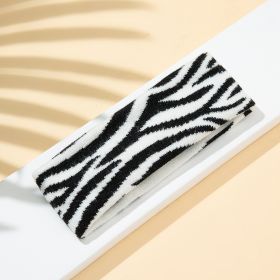 Elastic And Sweat-absorbing Panda Cows Pattern Sports Knitted Hair Band (Option: Black And White Zebra Pattern)