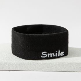 Stretch Sports Sweat-absorbent Knitted Hair Band (Option: Black Smile)