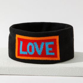 Stretch Sports Sweat-absorbent Knitted Hair Band (Option: Black LOVE)