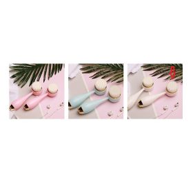 Silicone Manual Golden Circle Small Bowling Double Head Facial Brush (Option: Pvc Boxed-White Polka Dot)