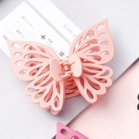 Large Butterfly Grab Clip Ins Hair Accessory (Color: Pink)