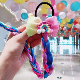 Children's Cartoon Unicorn Color Hair Rope (Option: Rainbow A)