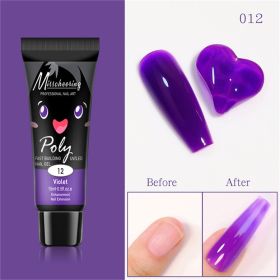 15ml a Piece Nail Crystal Fluorescent Extension Adhesive Without Paper Holder Painless Nail Extension Tool Phototherapy Nail Fluorescence Color Gel (Color: 012)