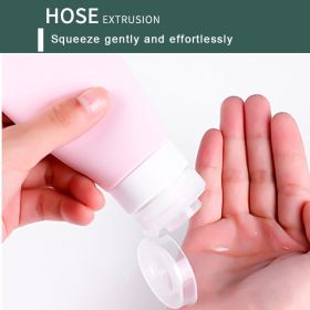 38/60/90Ml Food Grade Siliconen Opslag Container Lippenbalsem Douchegel Dispenser Zeep Shampoo En Gel potten Hervulbare Baby Flessen (Color: Pink, Capacity: 60ml)