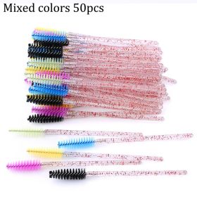 Hot Selling Crystal Acrylic Eyelash Brush (Option: Red RodMixed-50PCS)